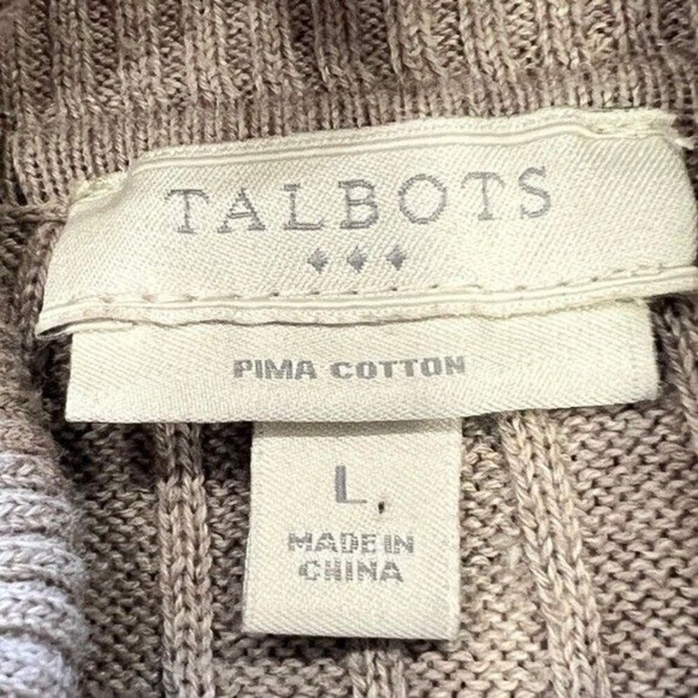 Talbots Womens Brown 100% Pima Cotton Turtle Neck Sweater Size Large - Picture 4 of 5